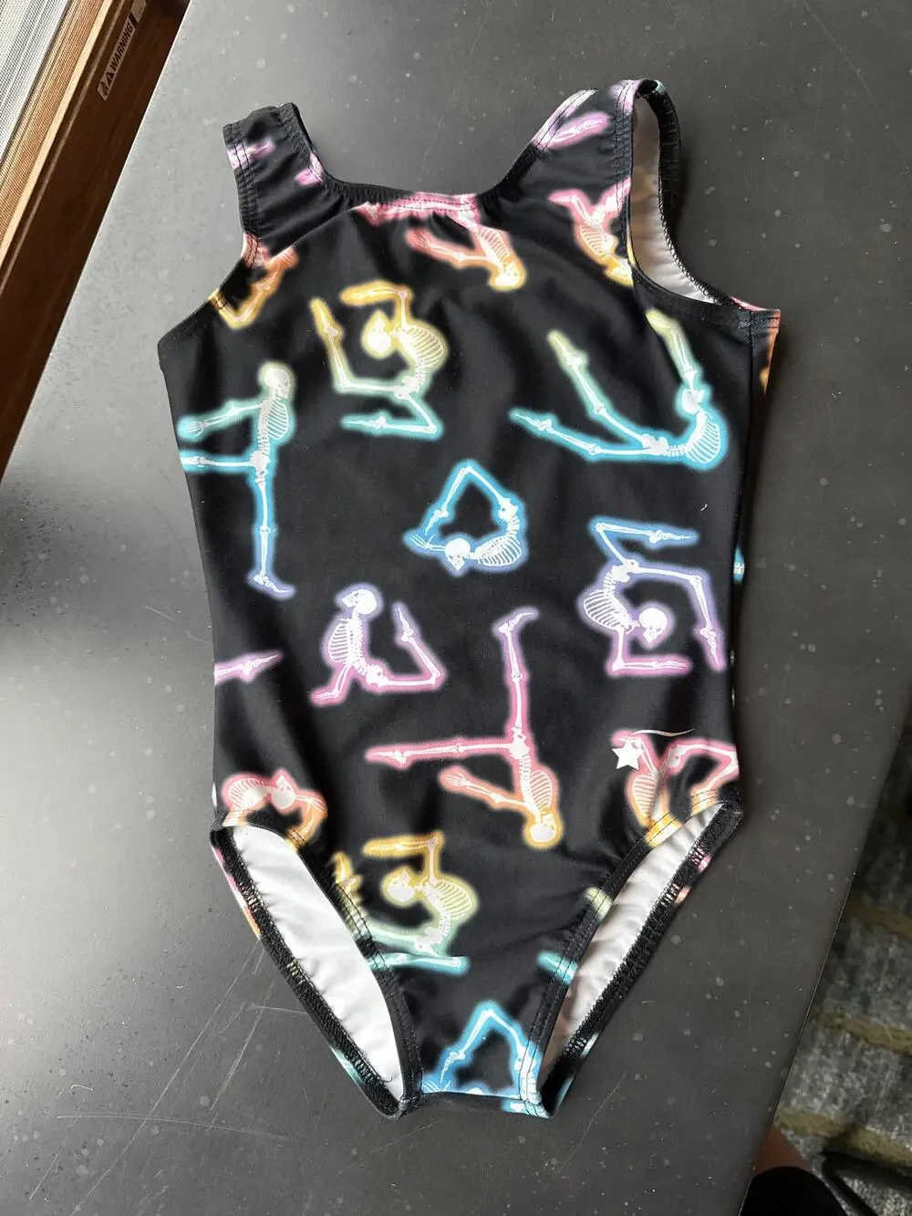 Girls DESTIRA Black Rainbow Skeleton Leotard (CXS)